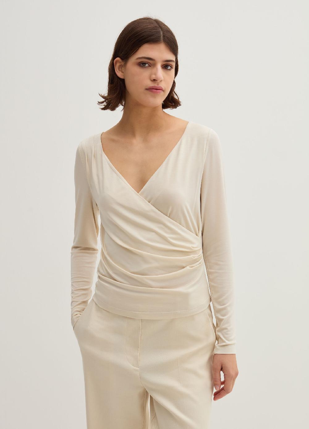 Stefanel T-shirt scollo a V con incrocio