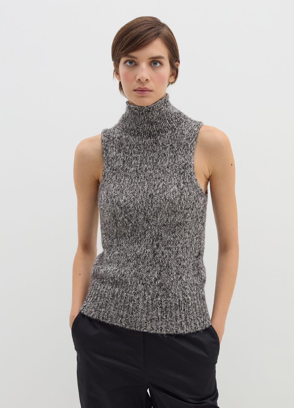 Stefanel Tank Top A Collo Alto Effetto Mouline