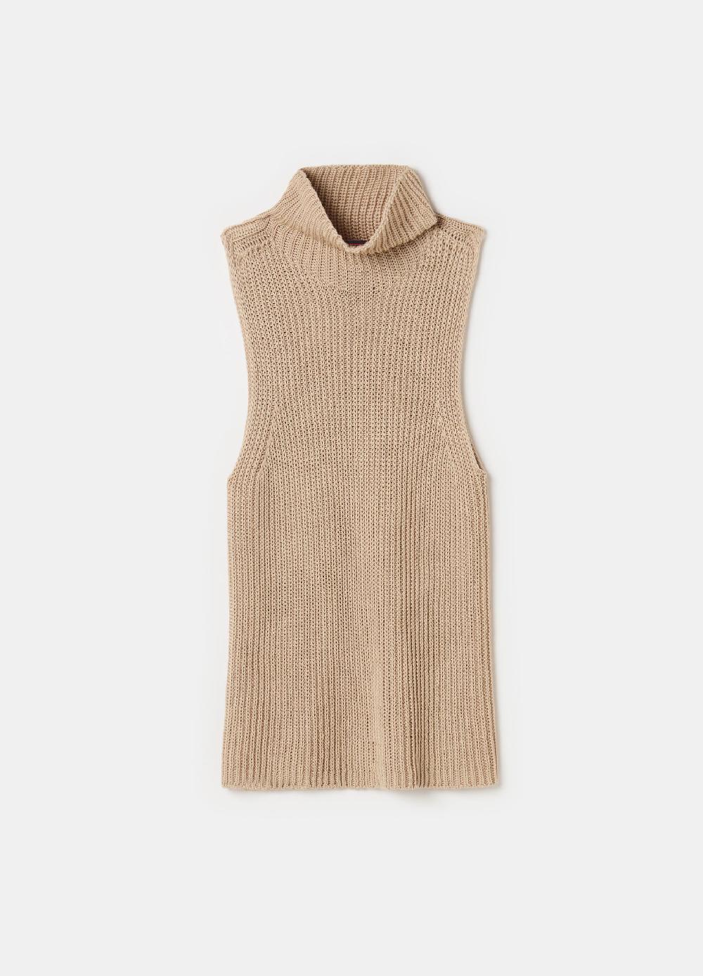 Stefanel Tank Top A Coste Inglesi Senza Cuciture