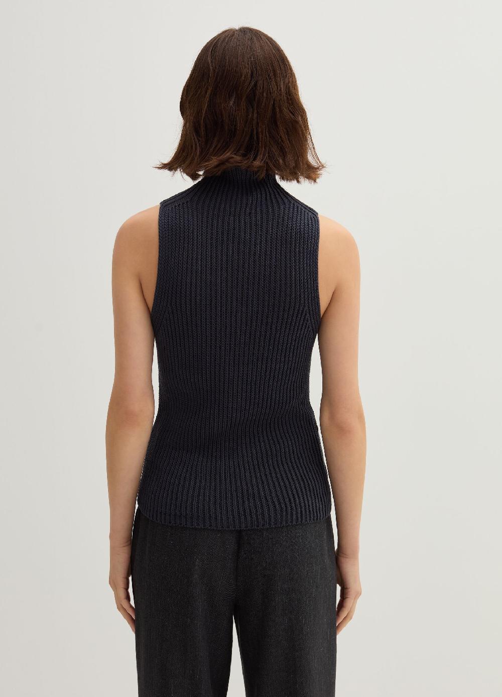 Stefanel Tank Top A Coste Inglesi Senza Cuciture