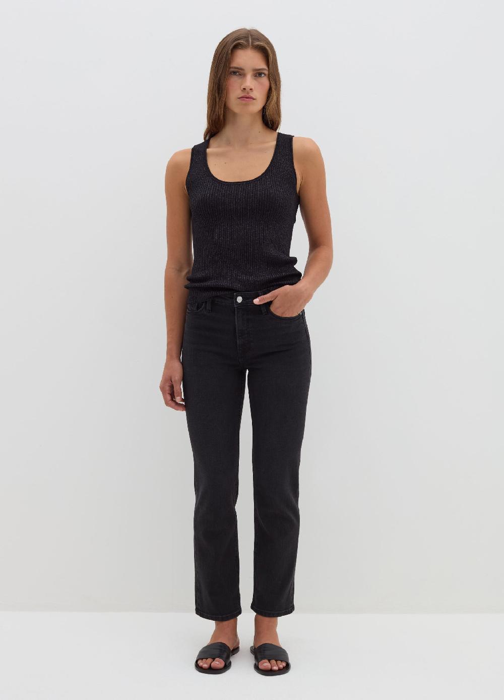 Stefanel Tank Top A Costine Con Lurex