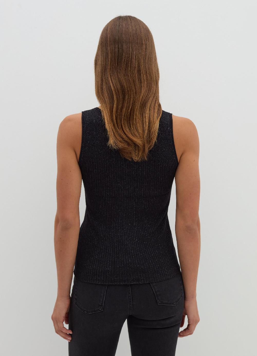 Stefanel Tank Top A Costine Con Lurex