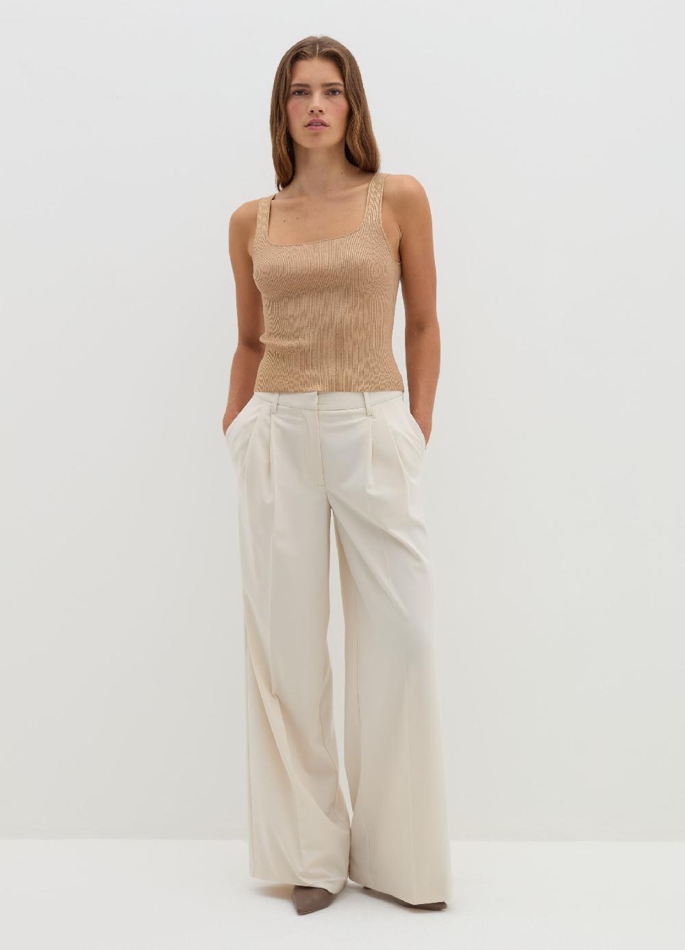 Stefanel Tank Top A Costine Con Lurex