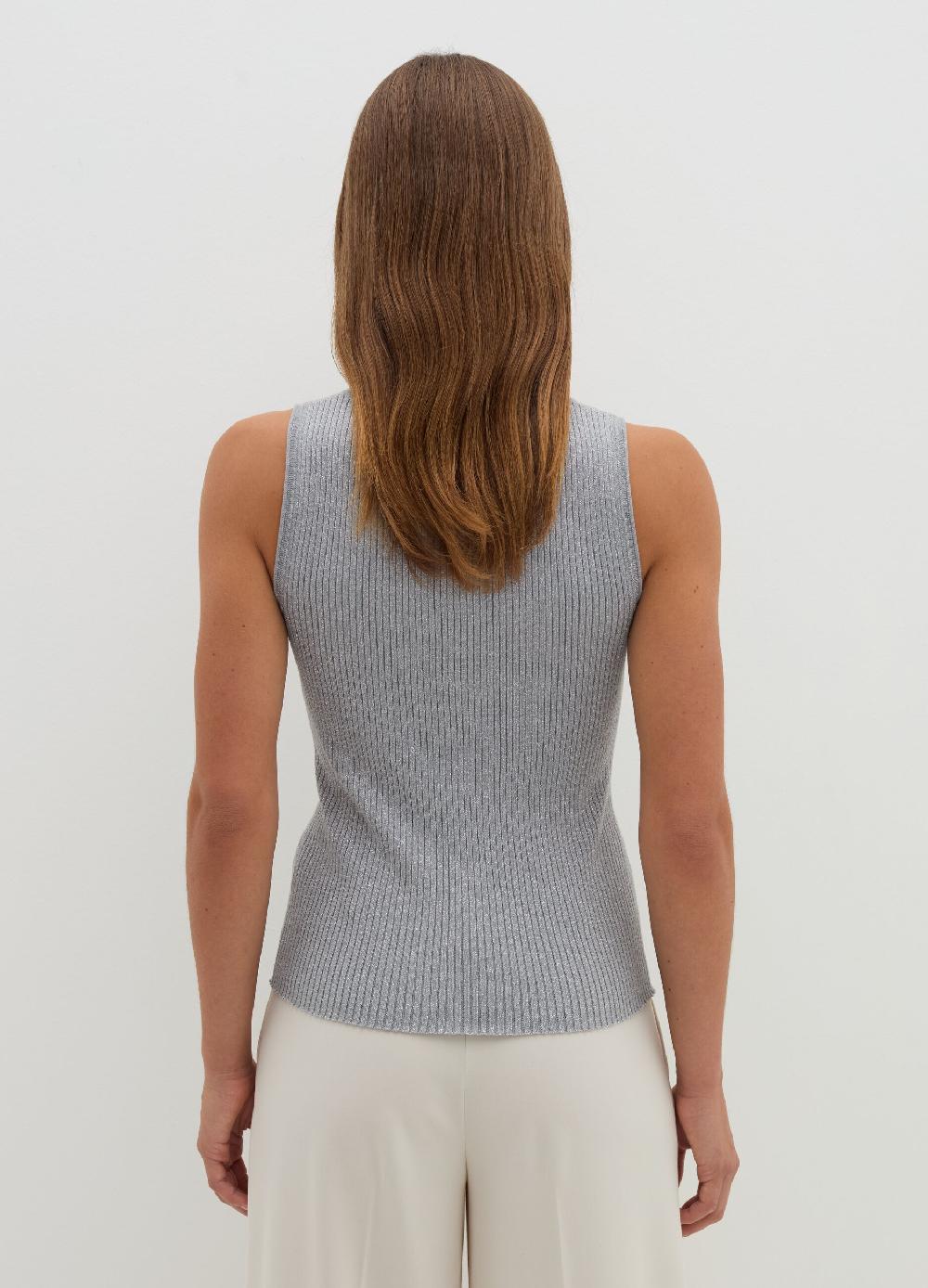 Stefanel Tank Top A Costine Con Lurex