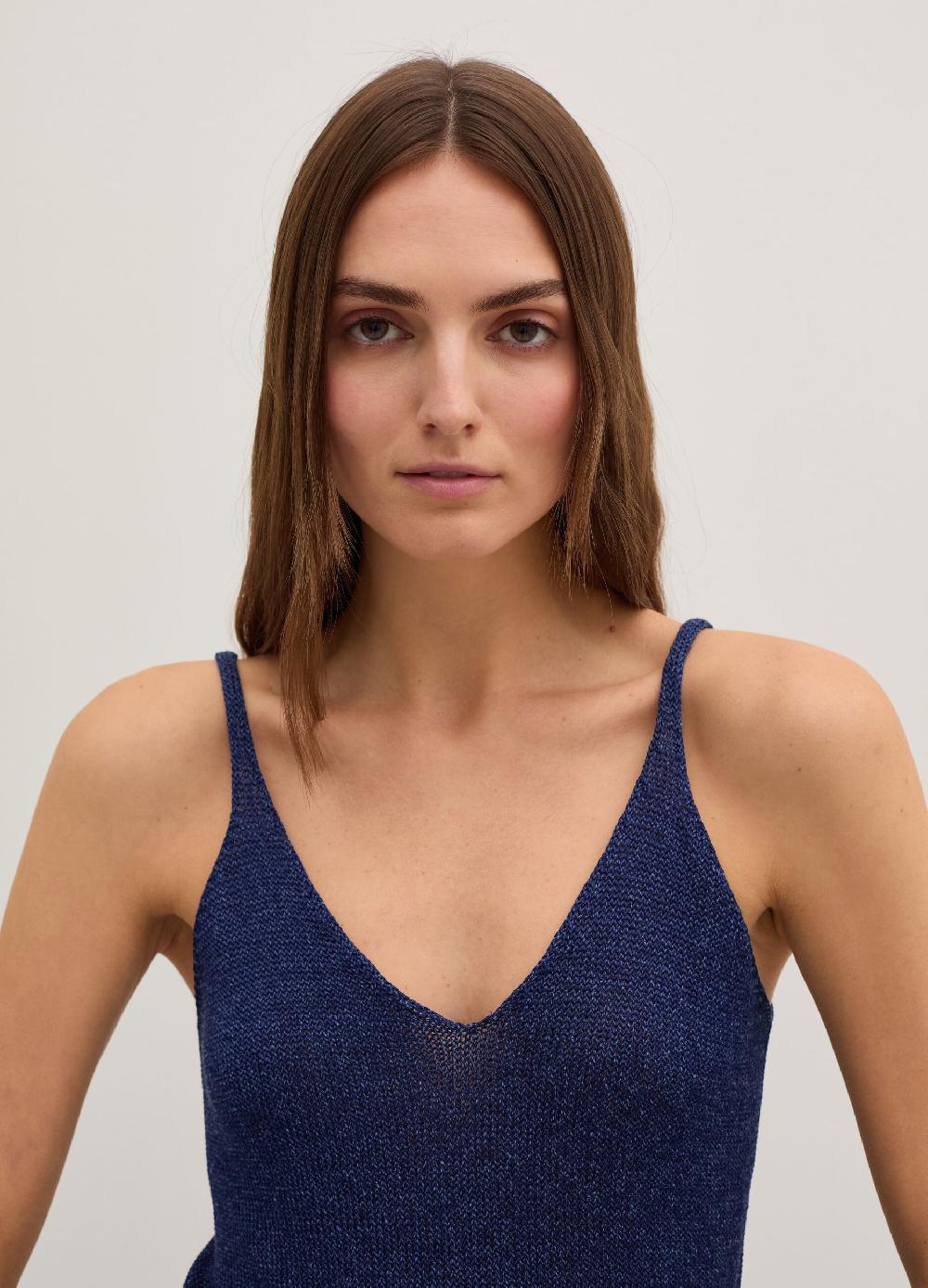 Stefanel Tank Top In Cordonetto Senza Cuciture