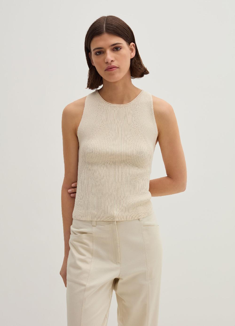 Stefanel Tank Top In Crêpe A Coste Piatte