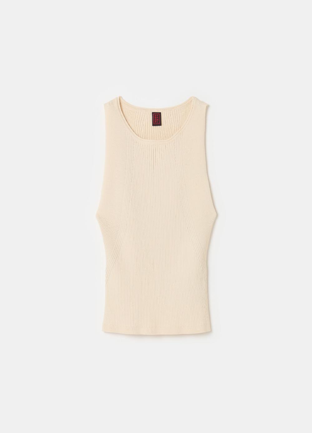 Stefanel Tank Top In Crêpe A Coste Piatte