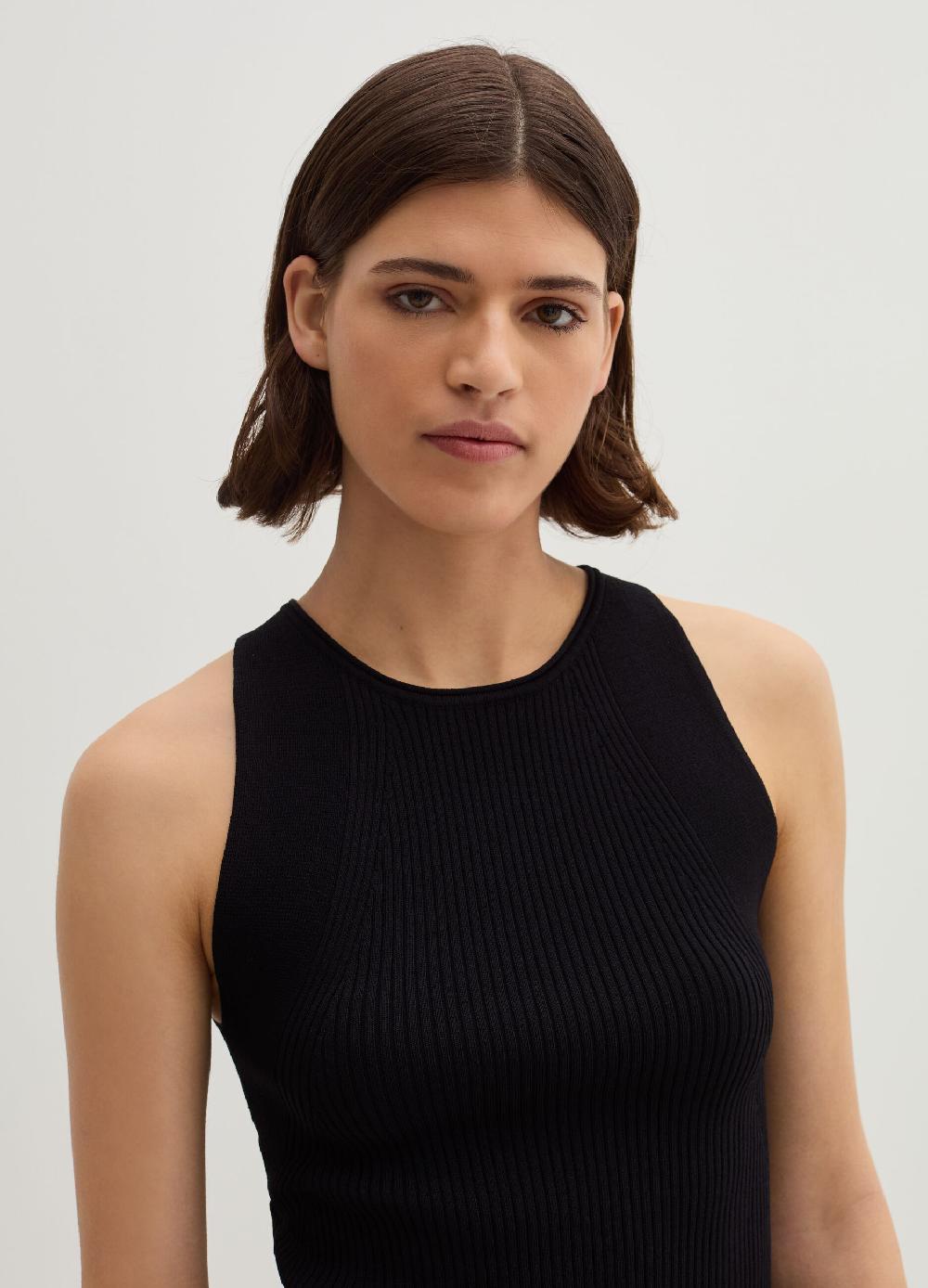 Stefanel Tank Top In Crêpe A Coste Piatte