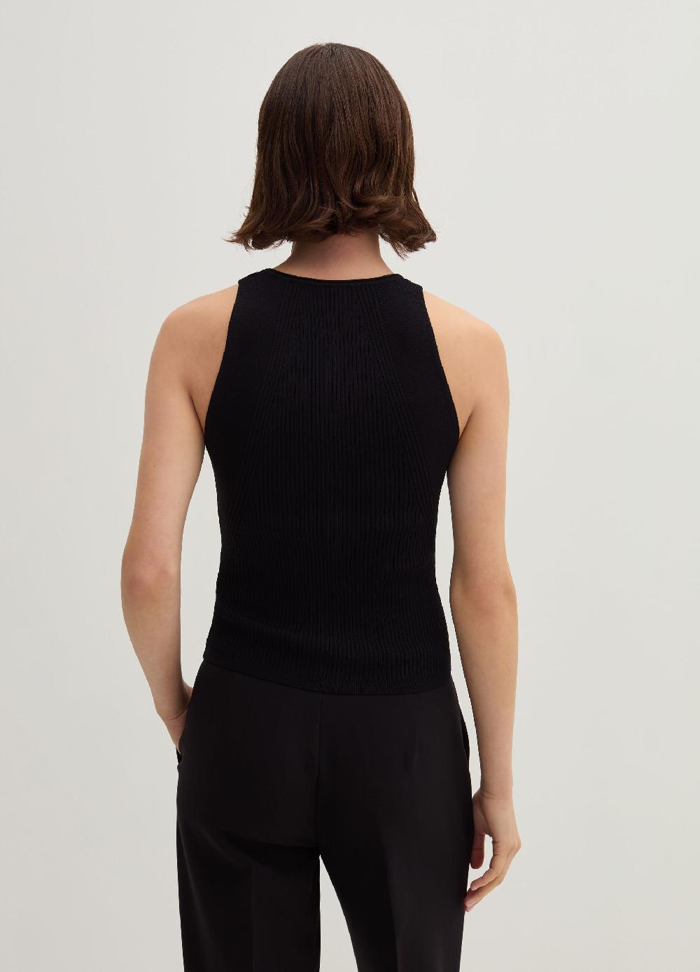 Stefanel Tank Top In Crêpe A Coste Piatte