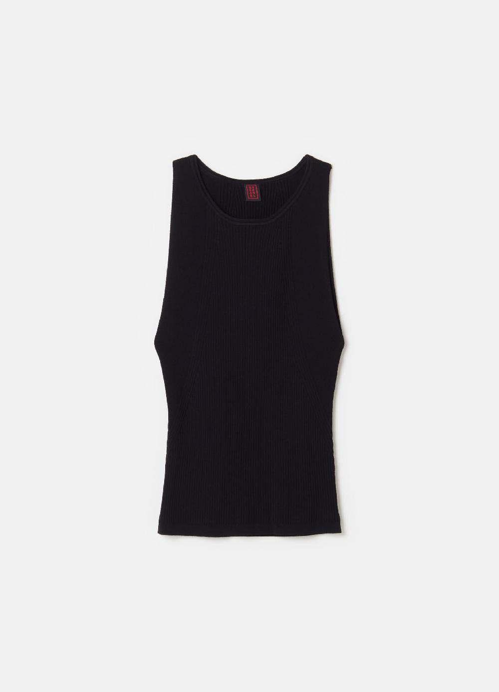 Stefanel Tank Top In Crêpe A Coste Piatte