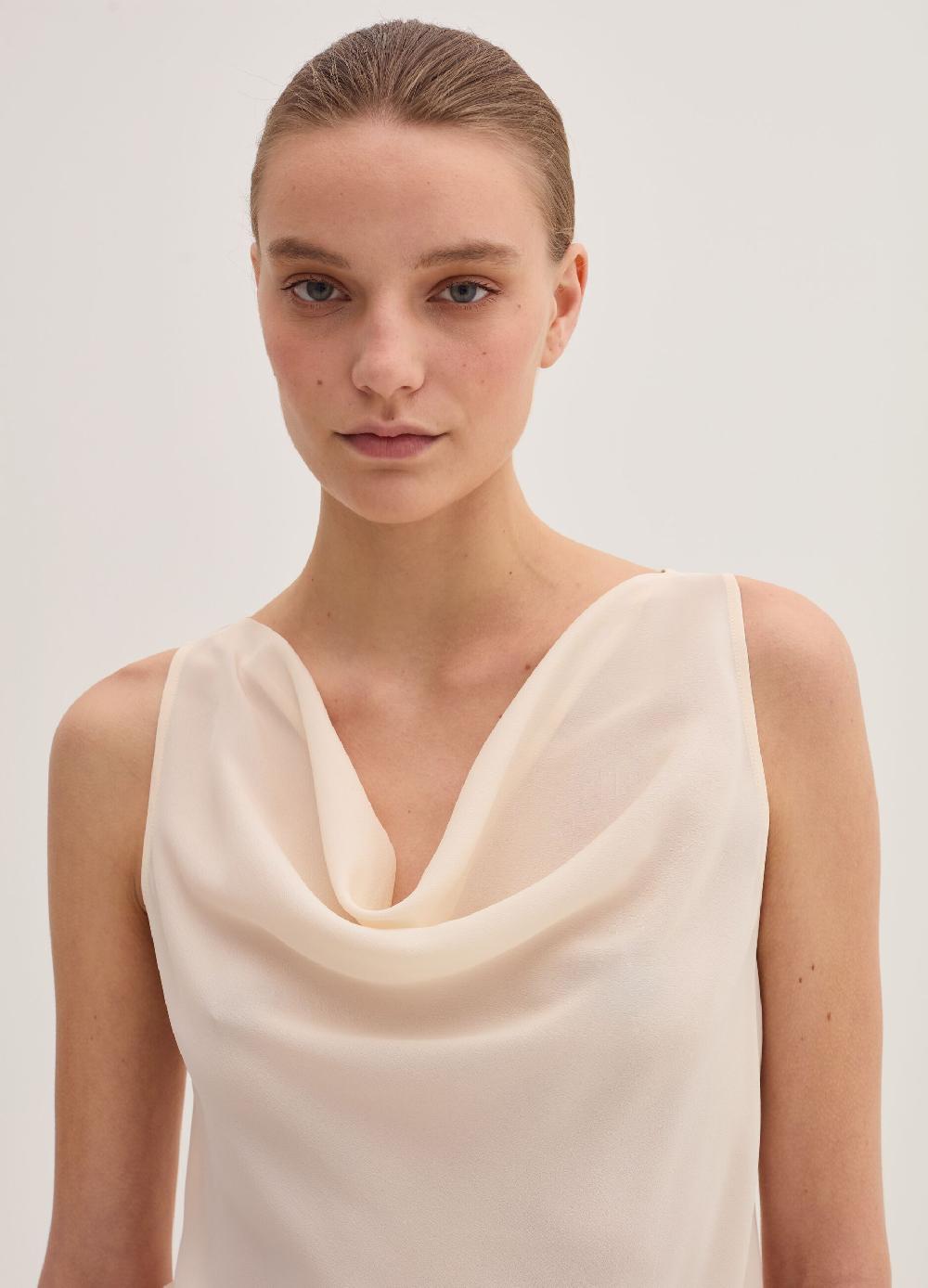 Stefanel Top In Crêpe De Chine Con Drappeggio