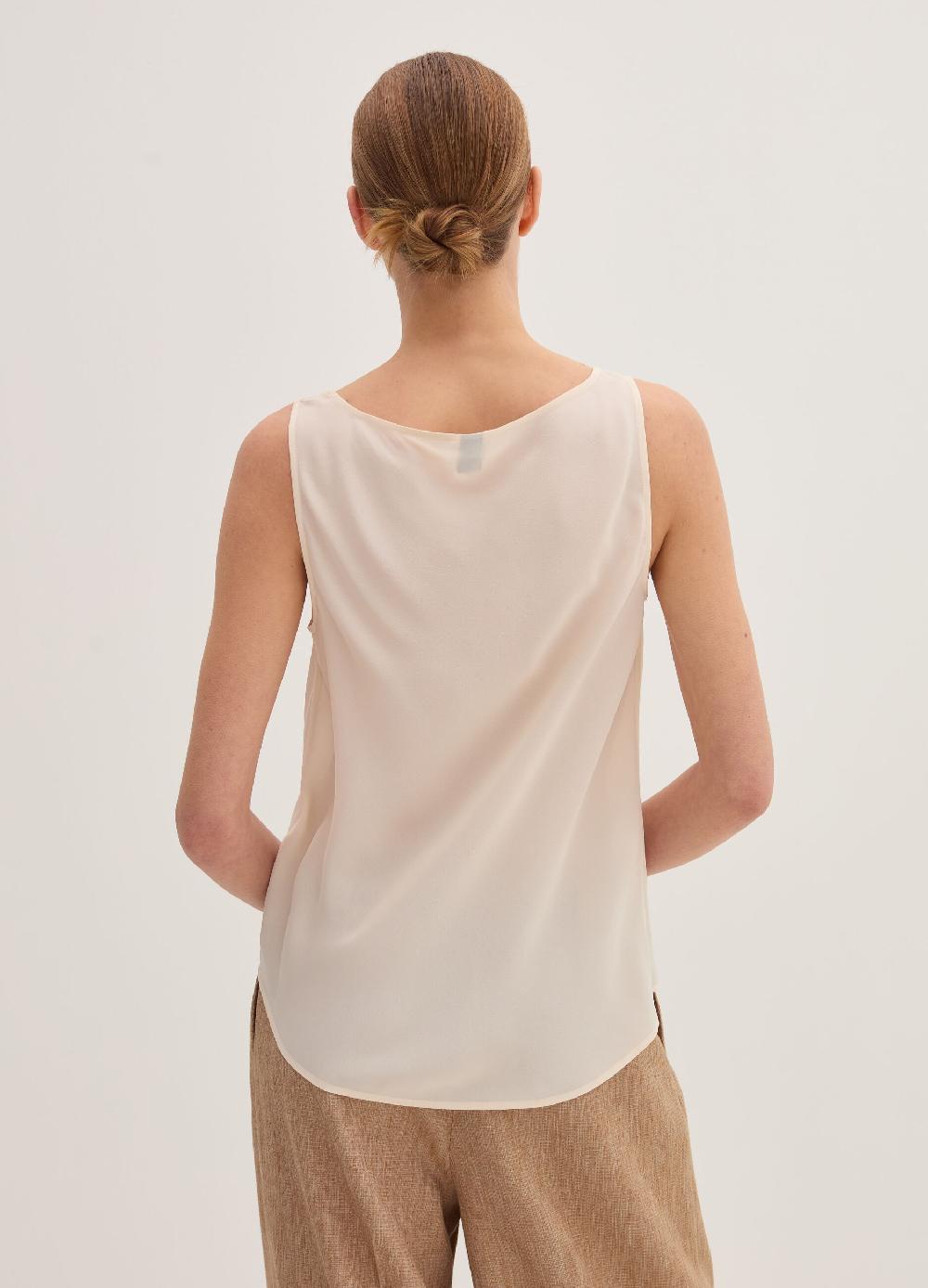 Stefanel Top In Crêpe De Chine Con Drappeggio