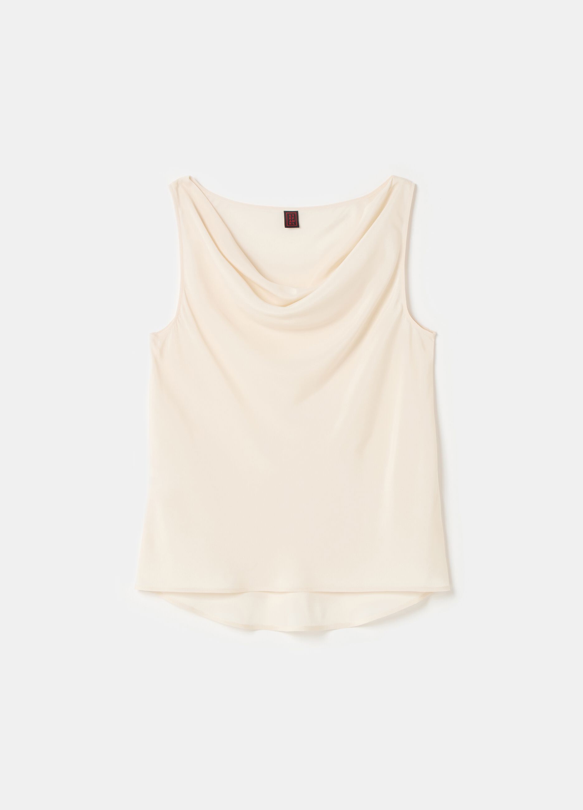 Stefanel Top In Crêpe De Chine Con Drappeggio