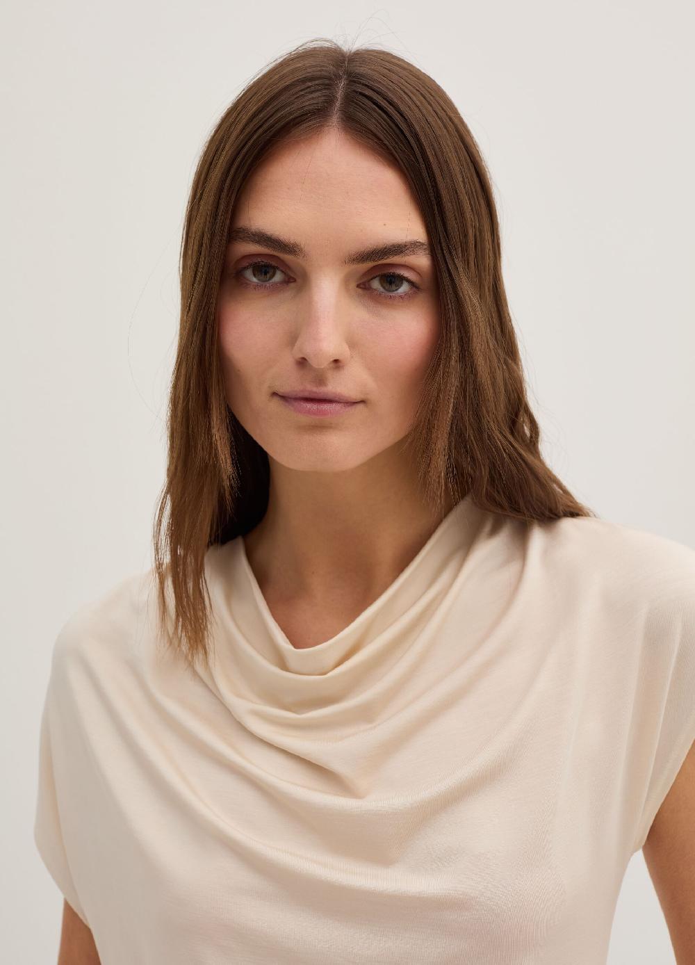 Stefanel Top Smanicato Scollo Con Drappeggio