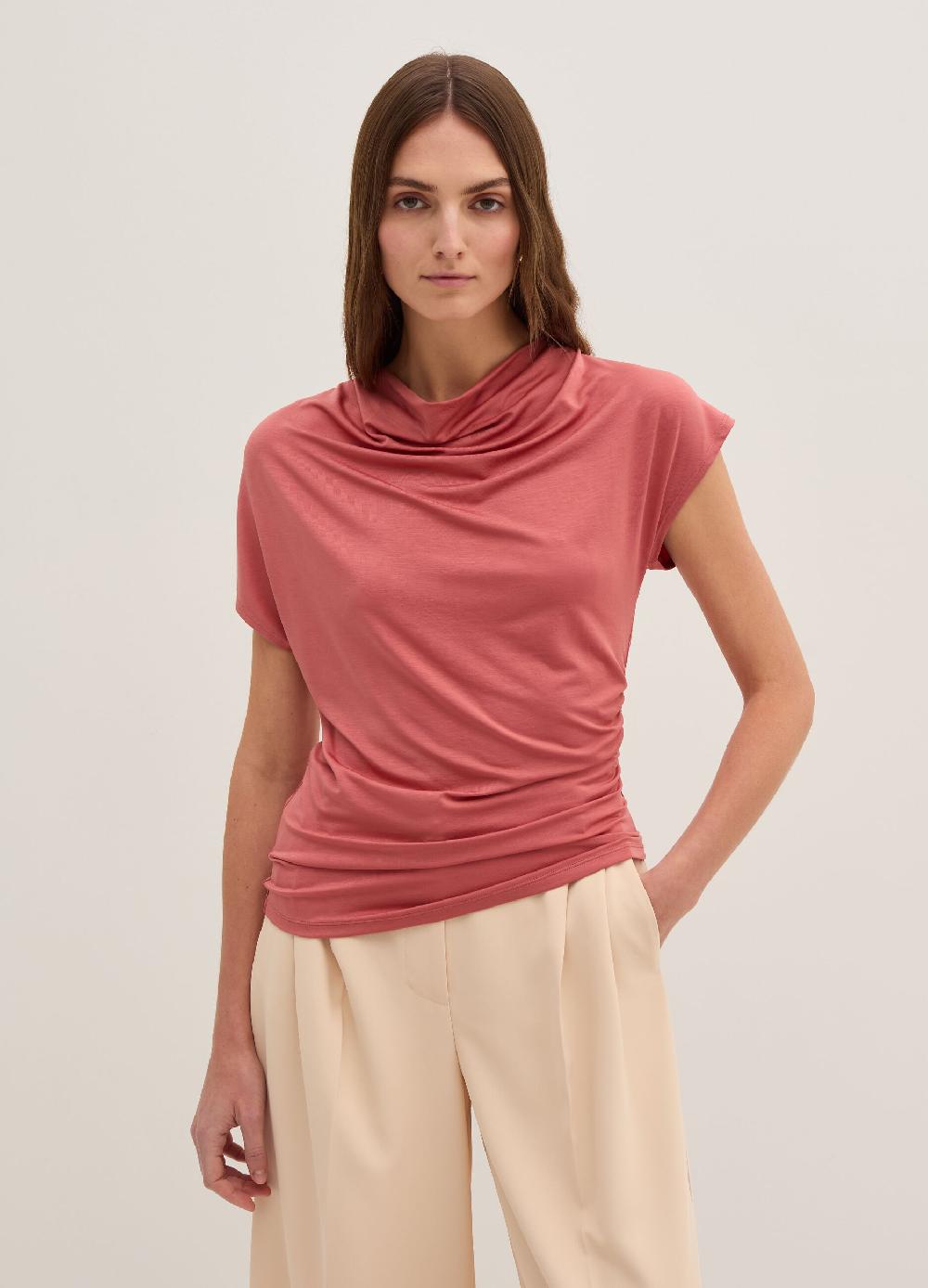 Stefanel Top smanicato scollo con drappeggio