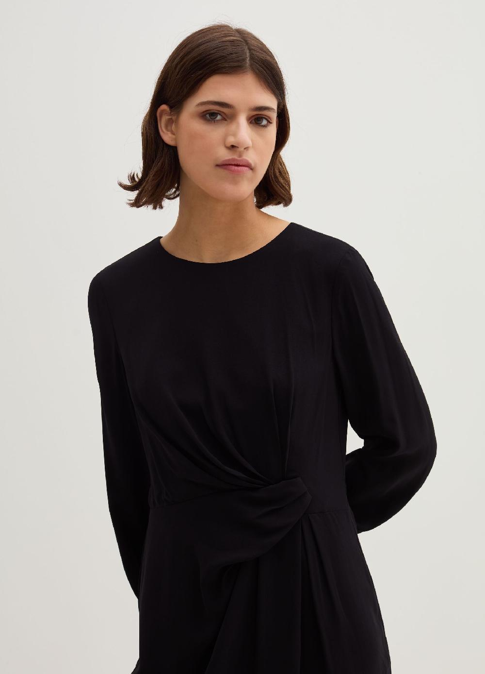 Stefanel Vestito Corto In Crêpe Con Nodo