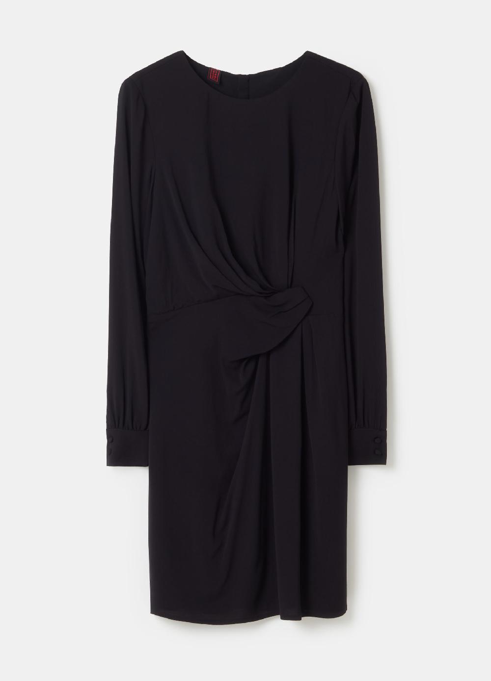 Stefanel Vestito Corto In Crêpe Con Nodo