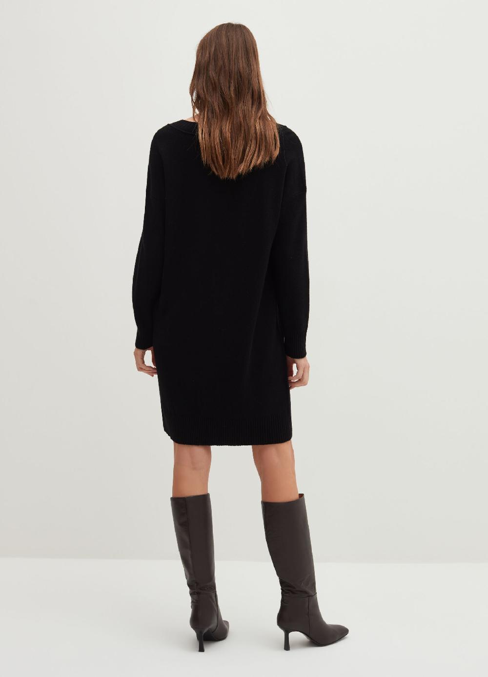 Stefanel Vestito Corto In Lana Viscosa E Cashmere