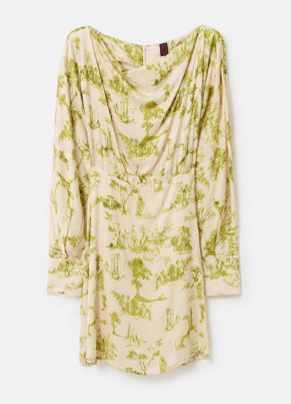 Stefanel Vestito Corto Stampato In Satin