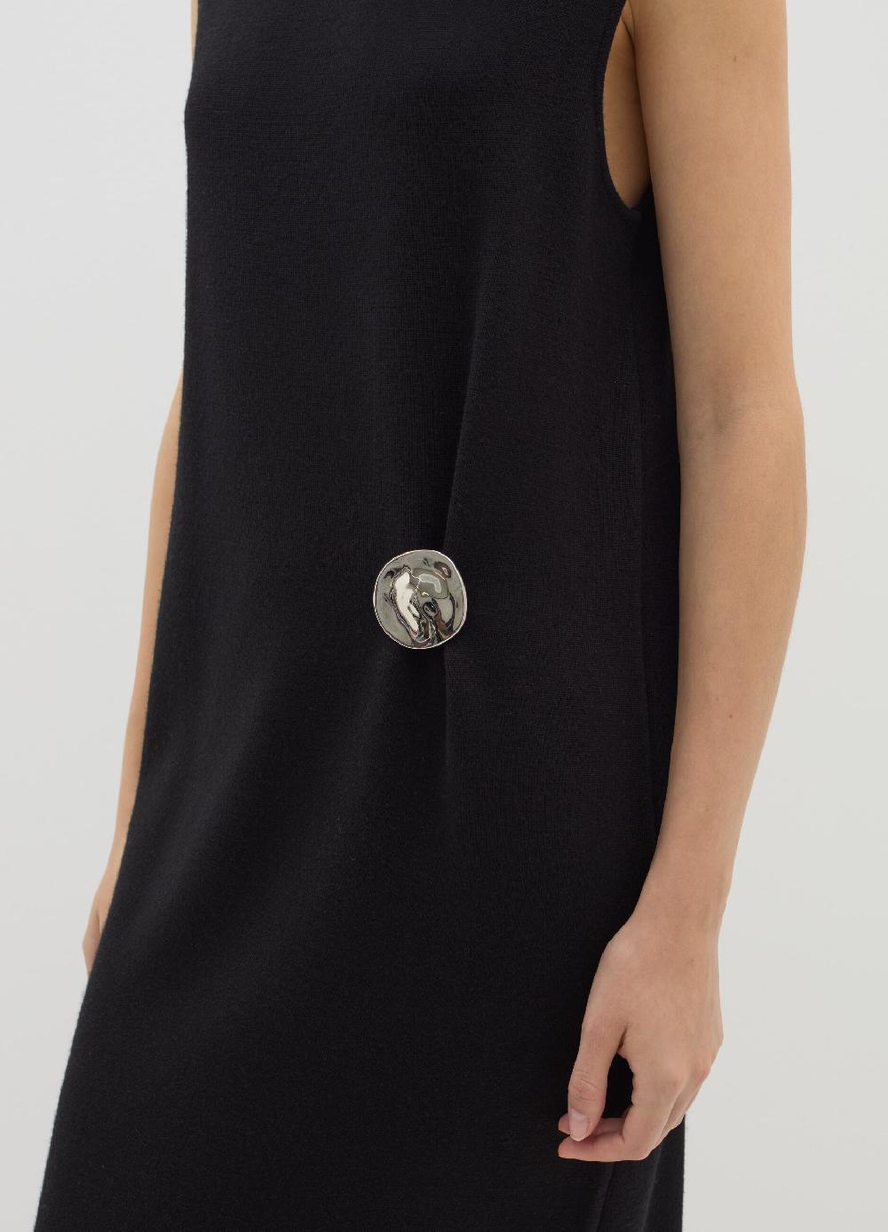 Stefanel Vestito Lungo A Tubo Con Bottone