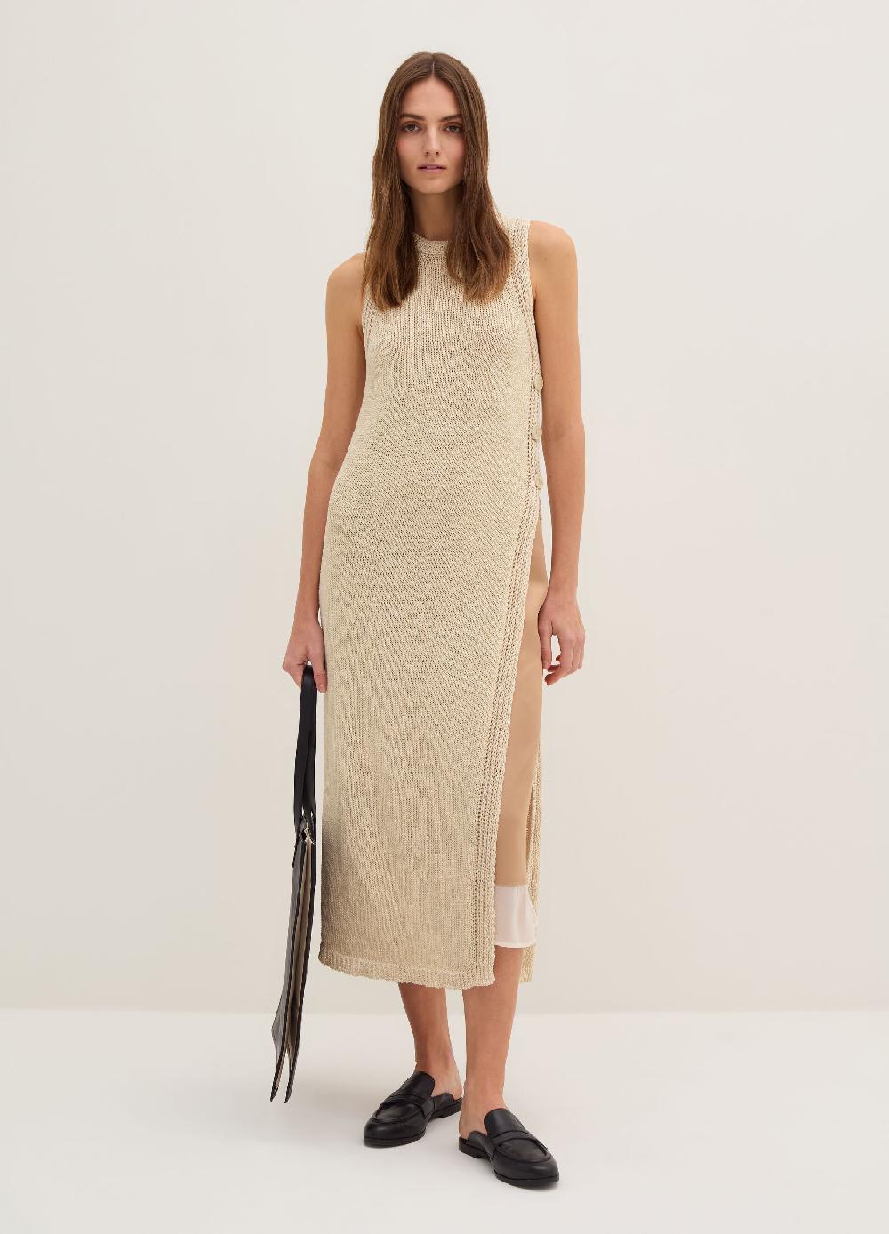 Stefanel Vestito midi con spacco e bottoni