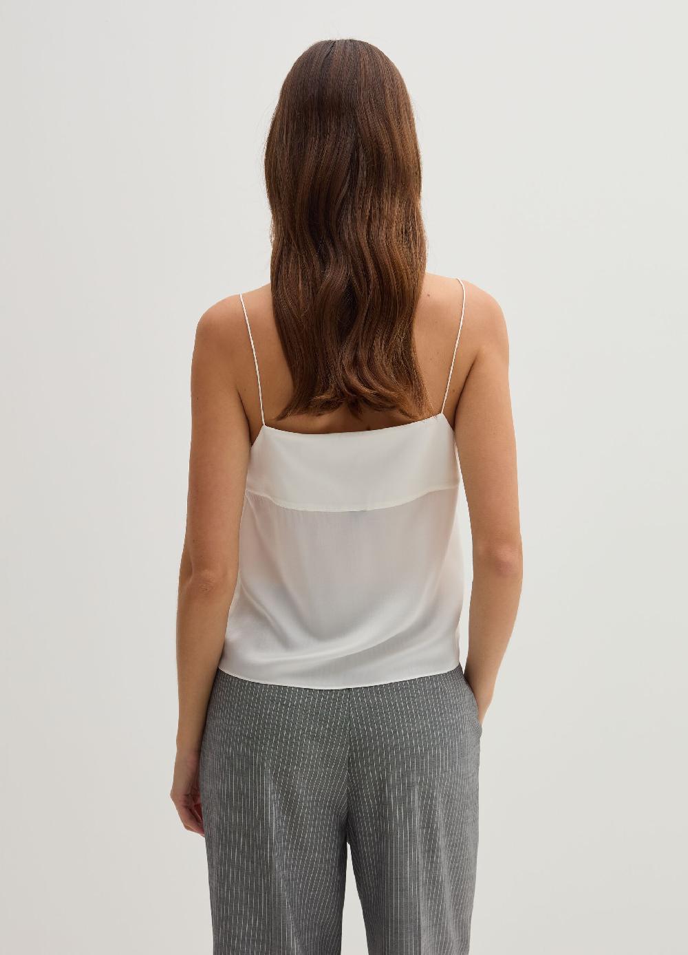 Stefanel Top In Viscosa E Seta Con Spalline Sottili