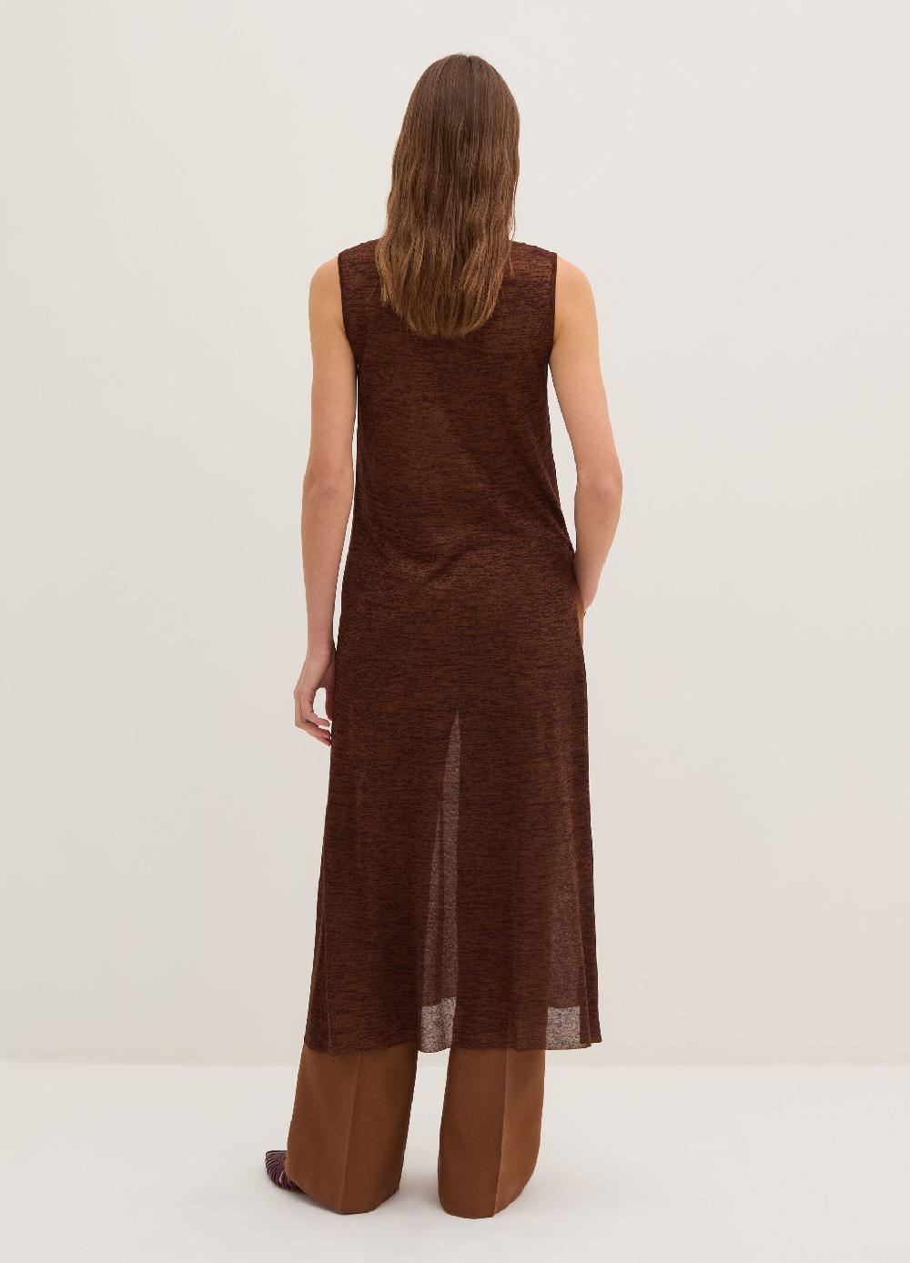 Stefanel Vestito Lungo Effetto Shantung Con Spacchi