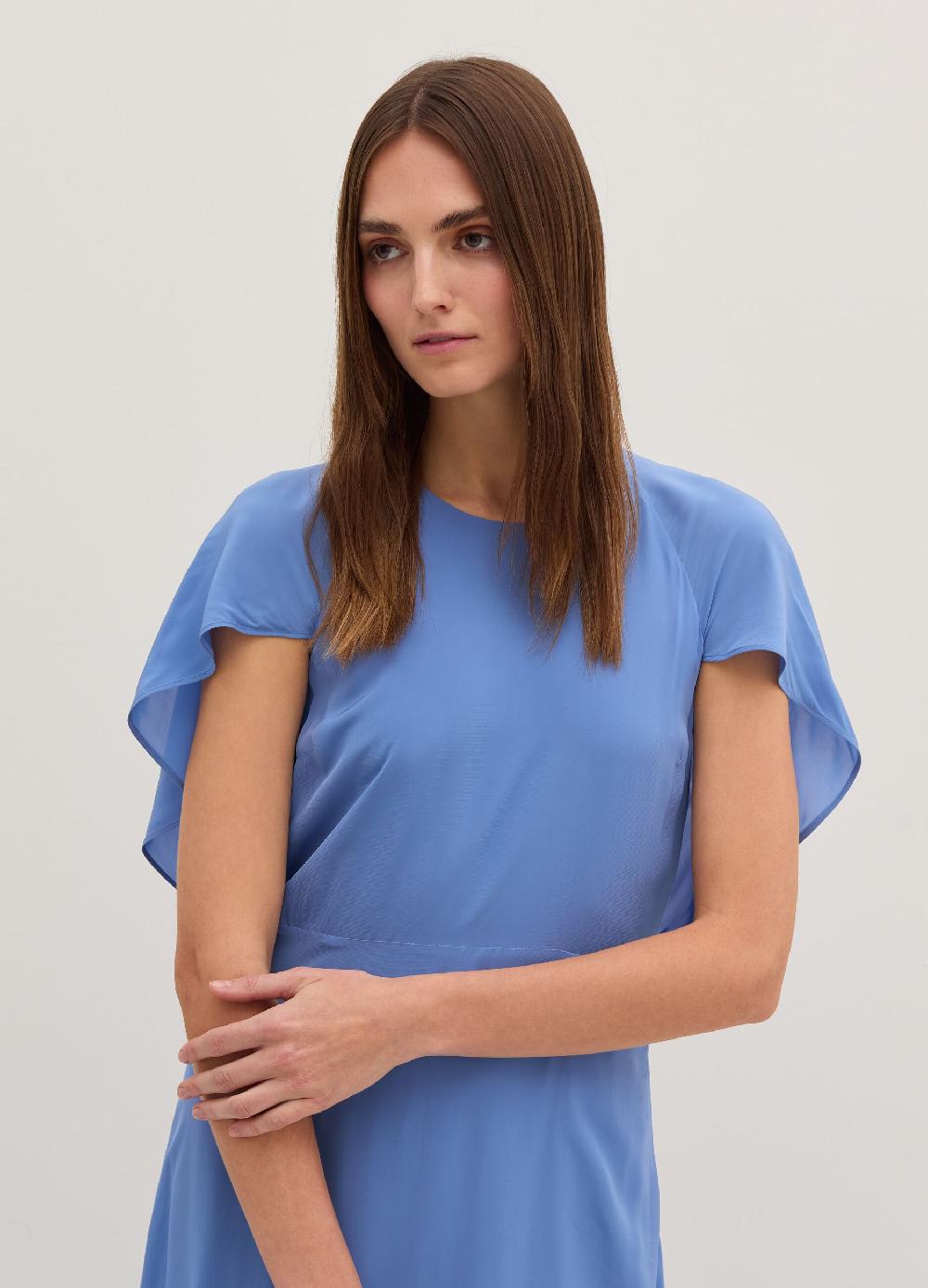 Stefanel Vestito Lungo Stile Impero In Crêpe De Chine