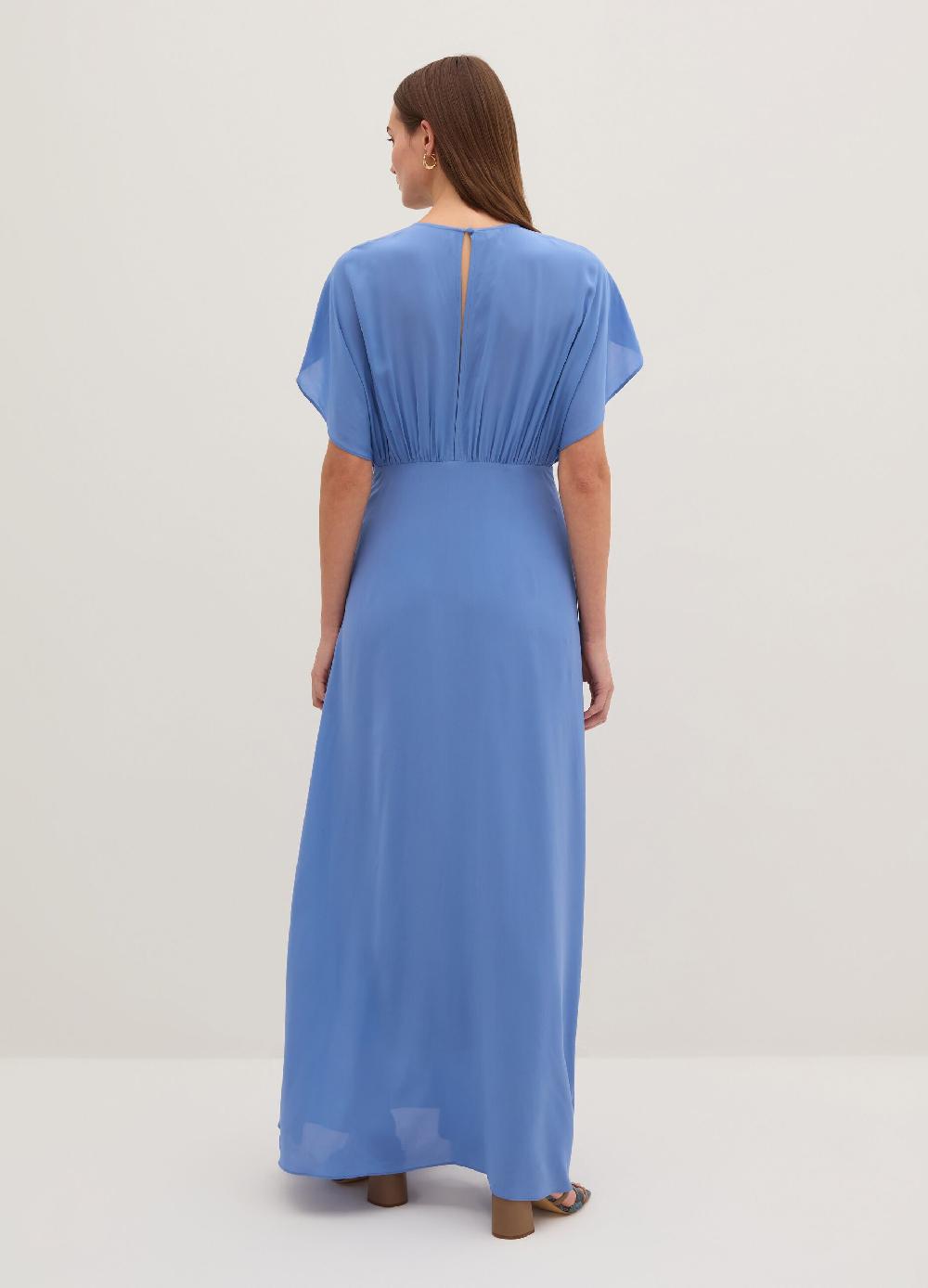 Stefanel Vestito Lungo Stile Impero In Crêpe De Chine