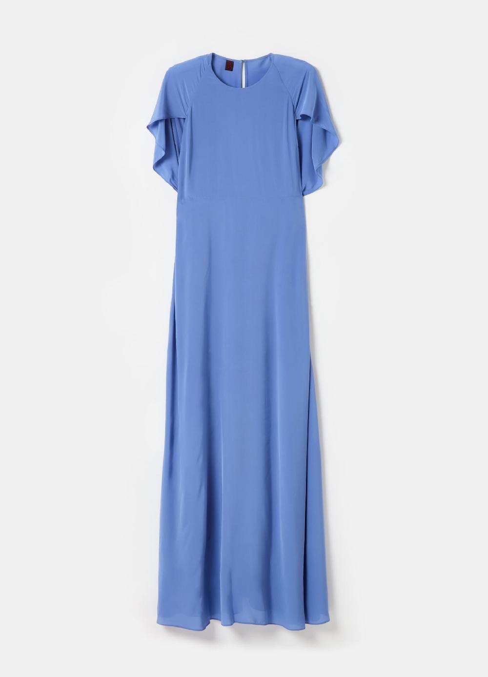 Stefanel Vestito Lungo Stile Impero In Crêpe De Chine