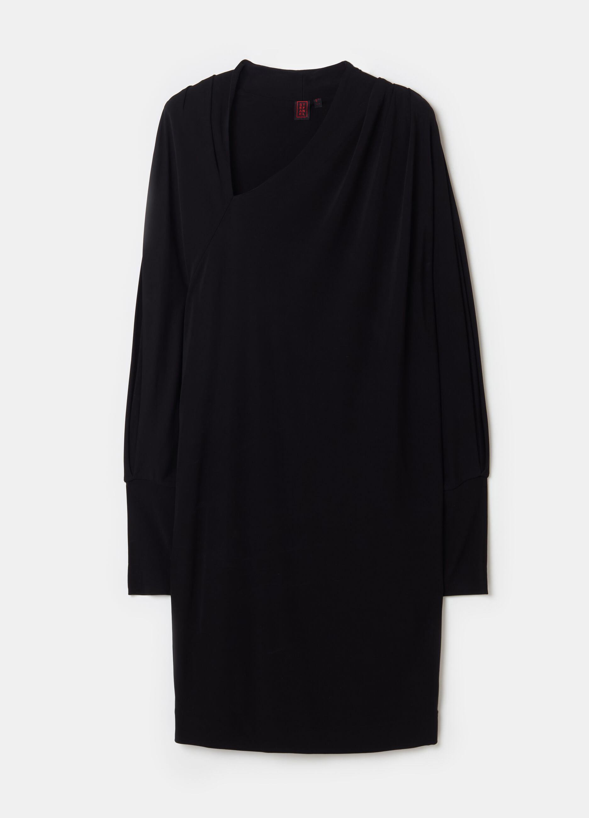 Stefanel Vestito Midi In Crêpe Jersey Con Scollo A V