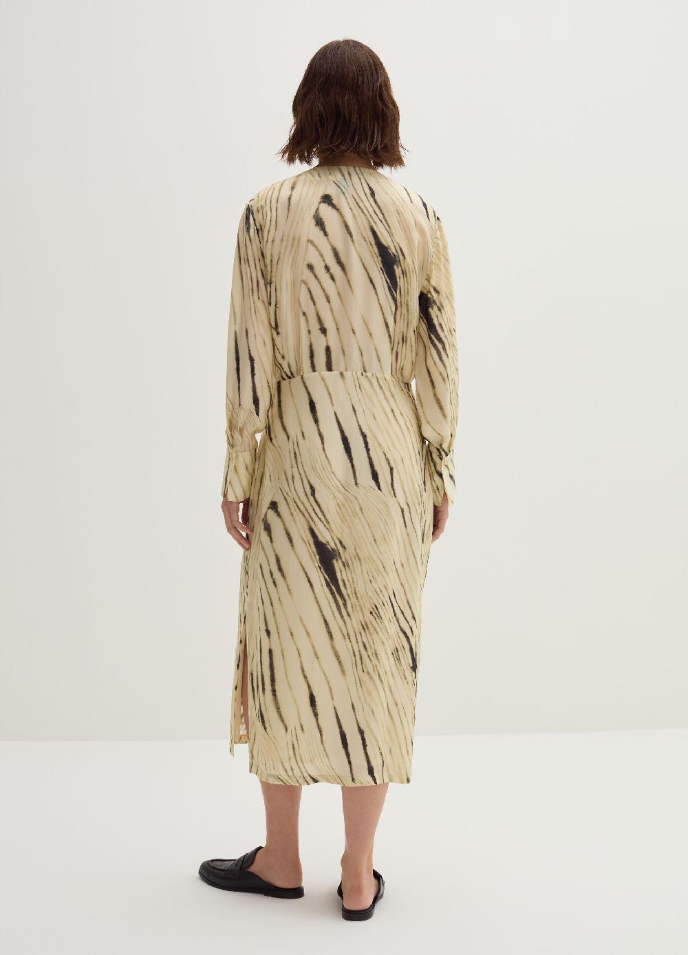 Stefanel Vestito Midi In Cupro E Viscosa Habotai Stampata