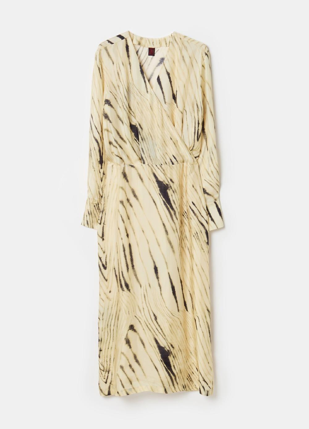 Stefanel Vestito Midi In Cupro E Viscosa Habotai Stampata
