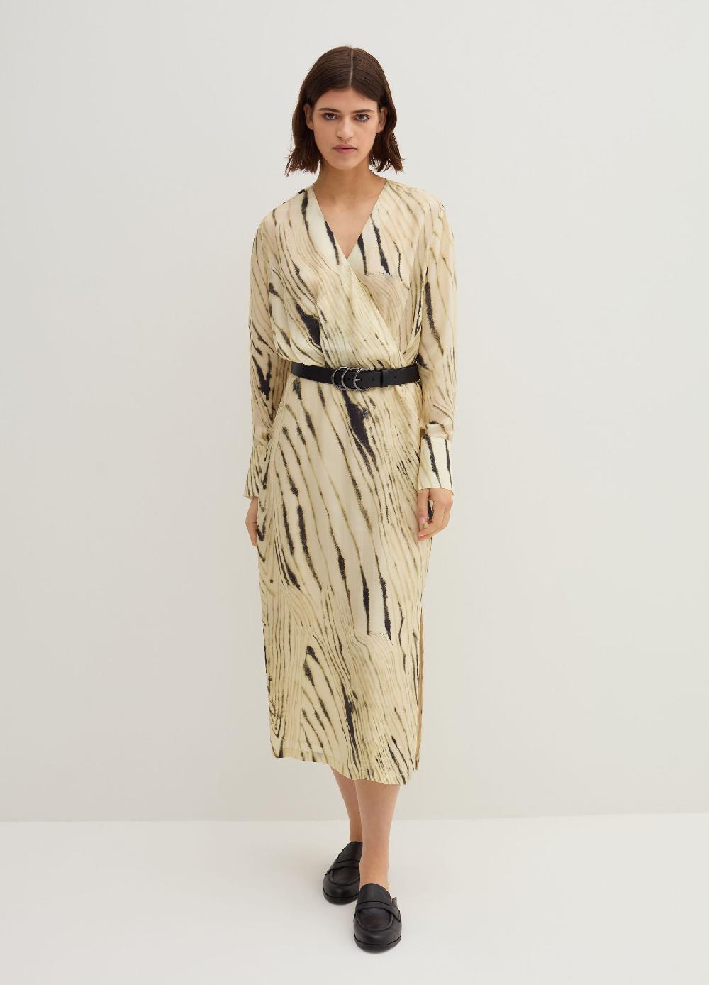 Stefanel Vestito midi in cupro e viscosa habotai stampata