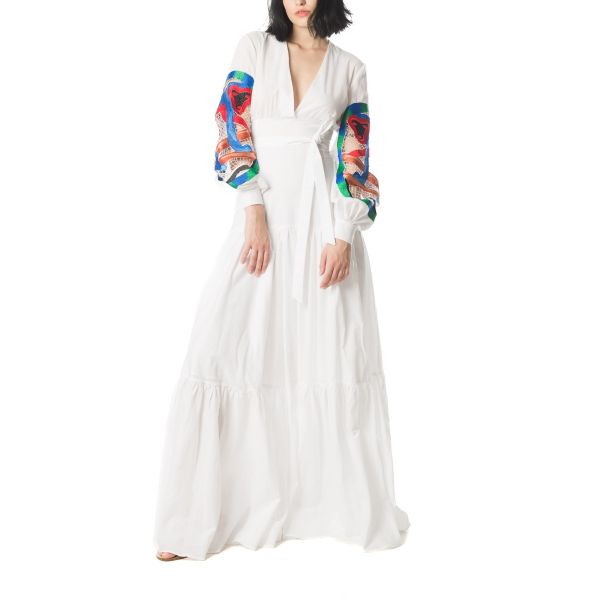 Stella Jean ABITO LUNGO CON RICAMO