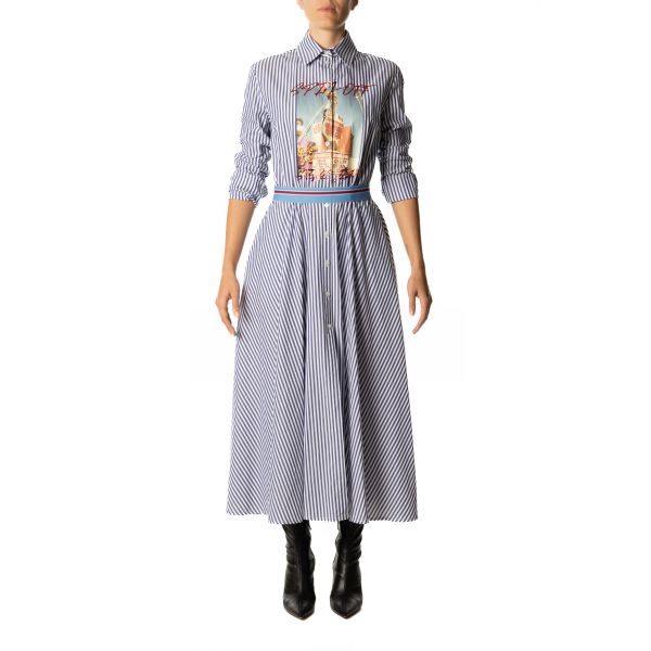 Stella Jean ABITO SCAMICIATO A RIGHE