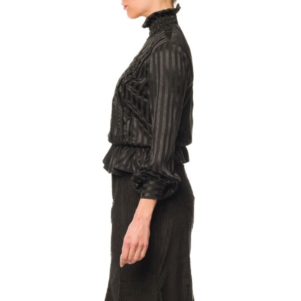 Stella Jean BLUSA A RIGHE CON RICAMO