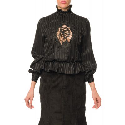 Stella Jean BLUSA A RIGHE CON RICAMO