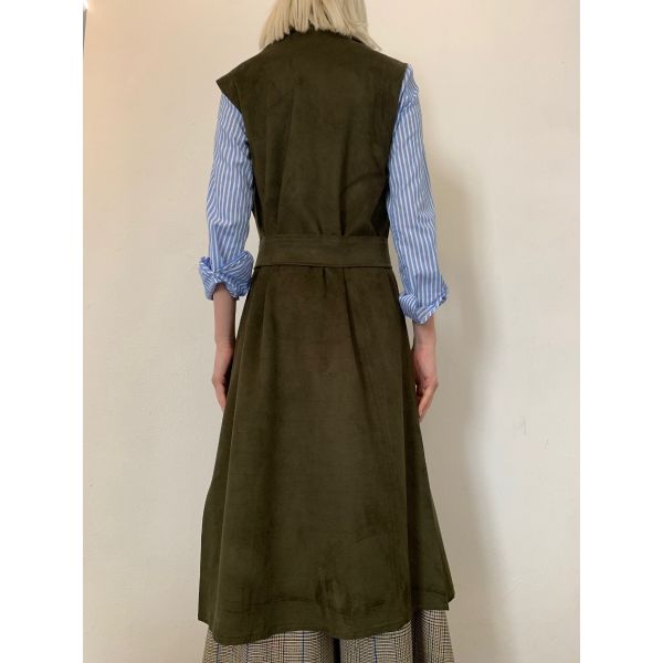 Stella Jean GILET LUNGO CON RICAMO FIORE