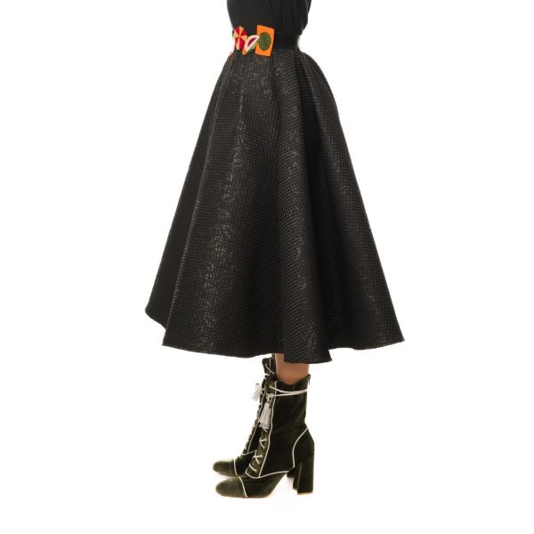 Stella Jean GONNA A RUOTA CON CINTA RICAMATA