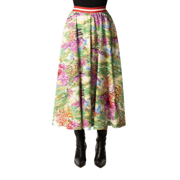 Stella Jean GONNA A RUOTA STAMPA HAWAII