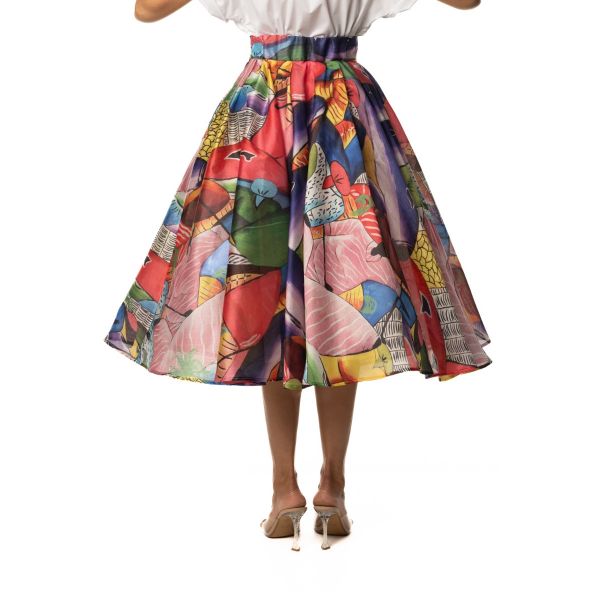 Stella Jean GONNA A RUOTA STAMPATA