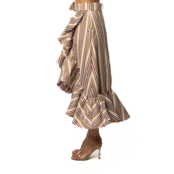 Stella Jean GONNA AMPIA A RIGHE