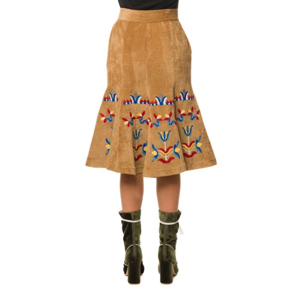 Stella Jean GONNA VELLUTO RICAMATA