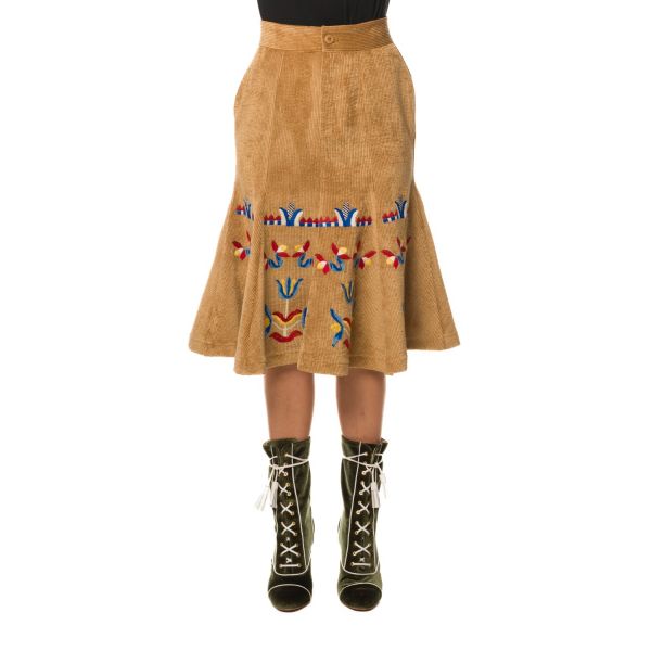 Stella Jean GONNA VELLUTO RICAMATA