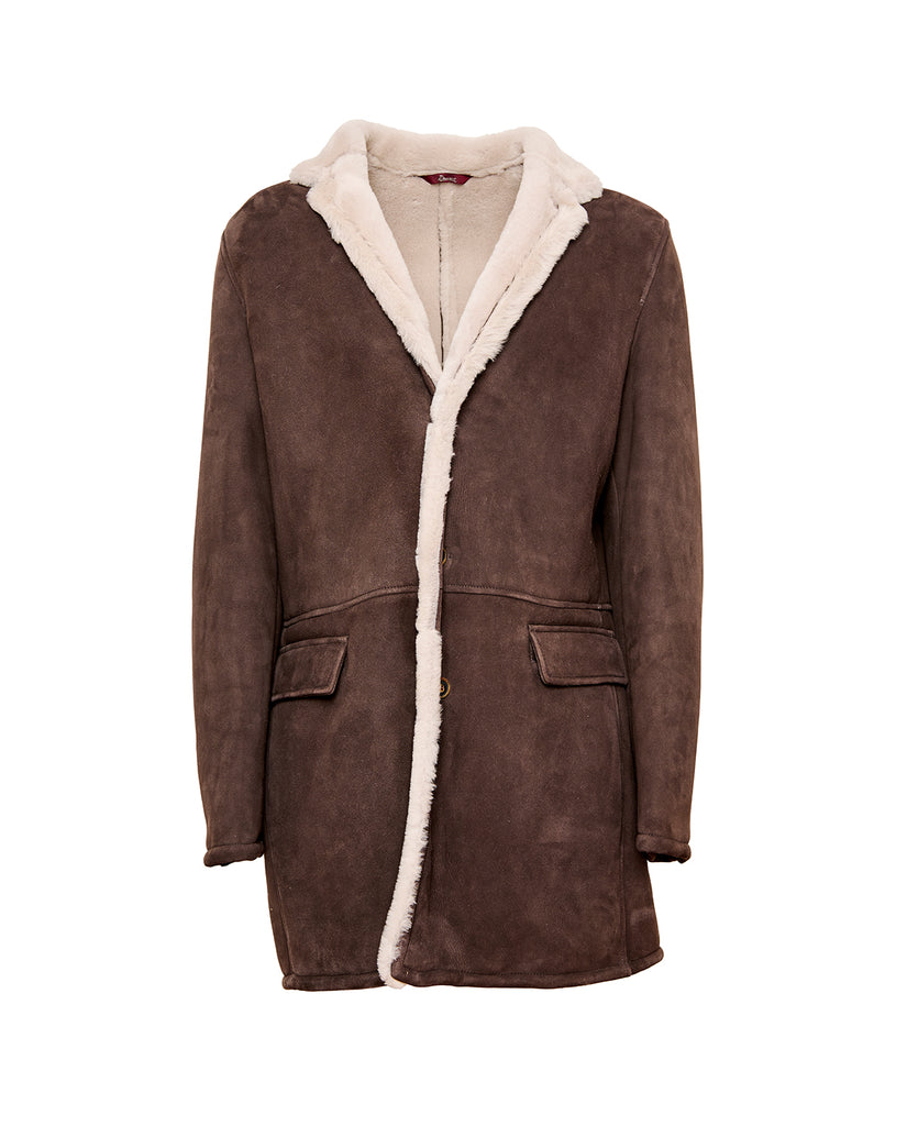 Stewart CLIFF-COAT REGULAR SHEARLING SUEDE IRONED LAMB