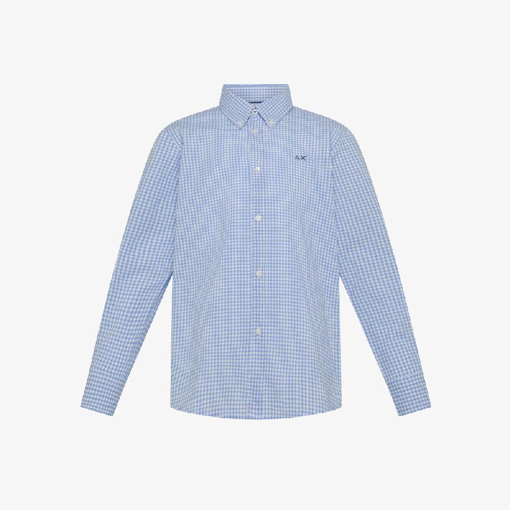 Sun 68 Boy's Shirt Microcheck Smaller Collar L/s - Bambino