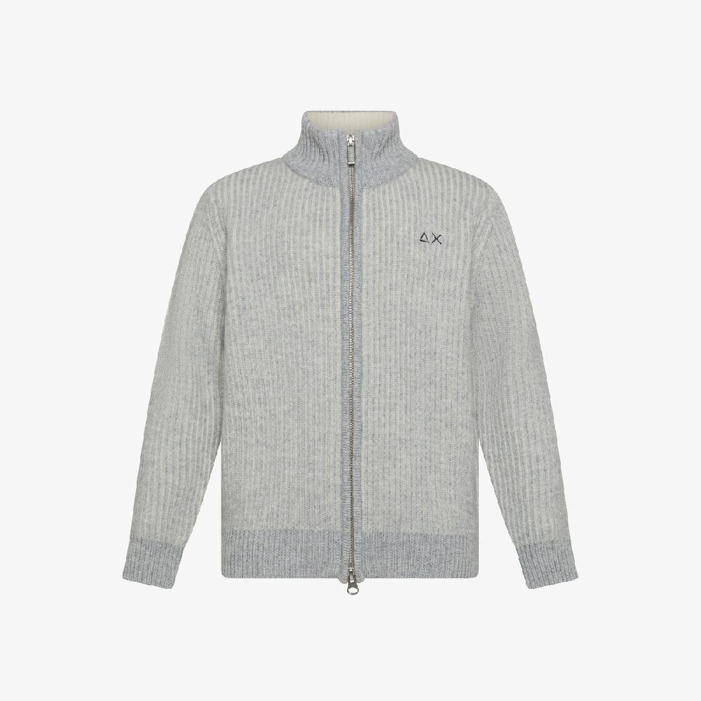 Sun 68 Maglia In Lana E Cotone A Coste Con Zip - Bambino