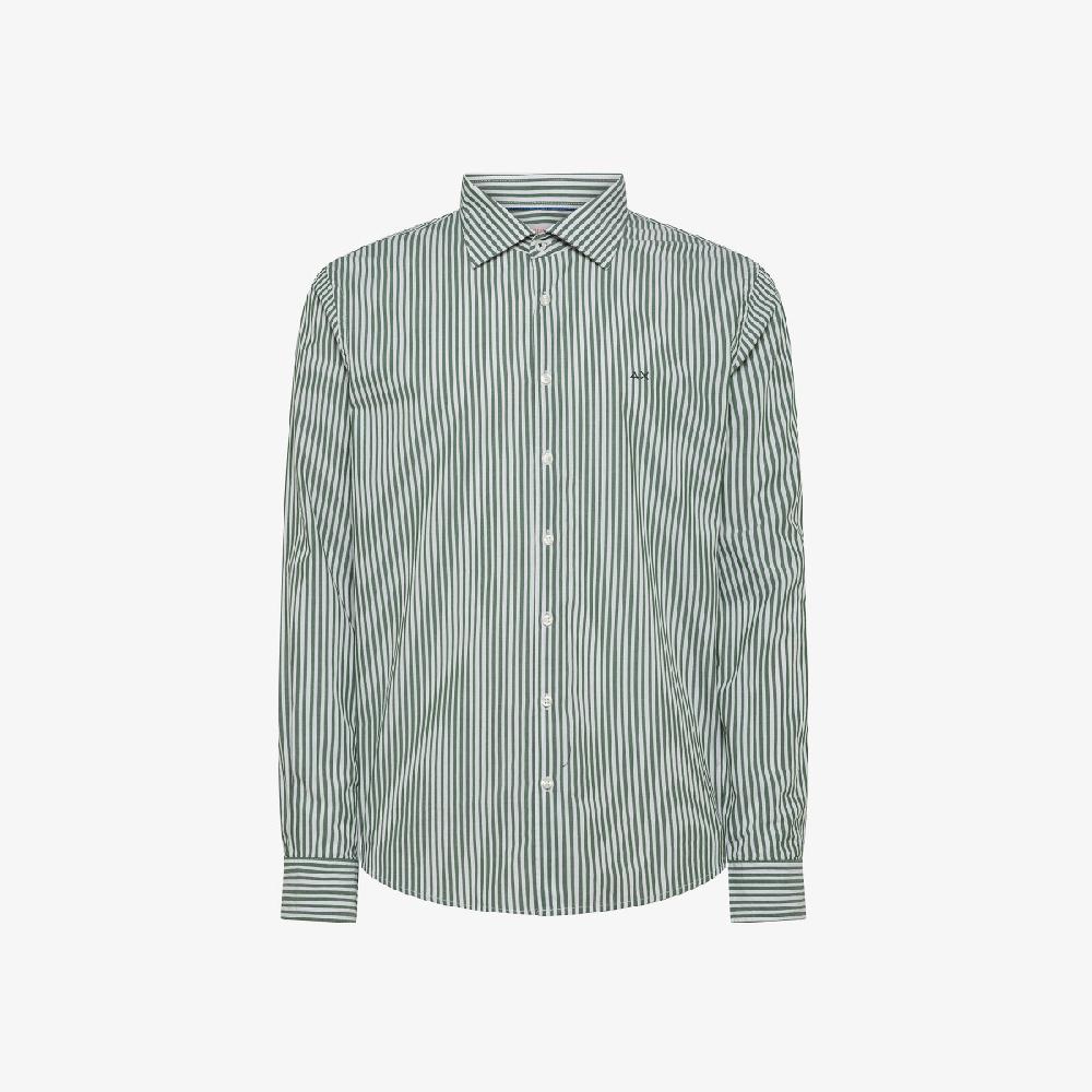 Sun 68 Camicia In Cotone A Righe - Uomo