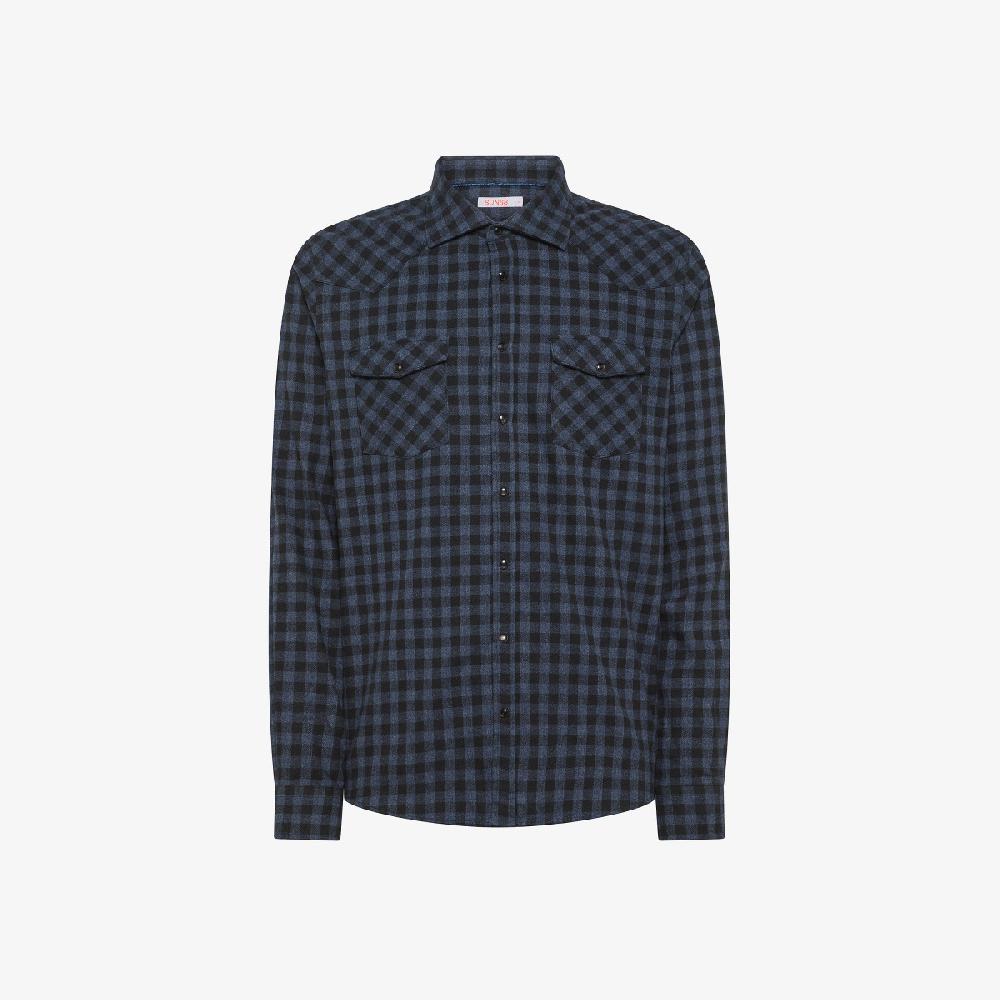 Sun 68 Camicia In Flanella Di Cotone Check - Uomo